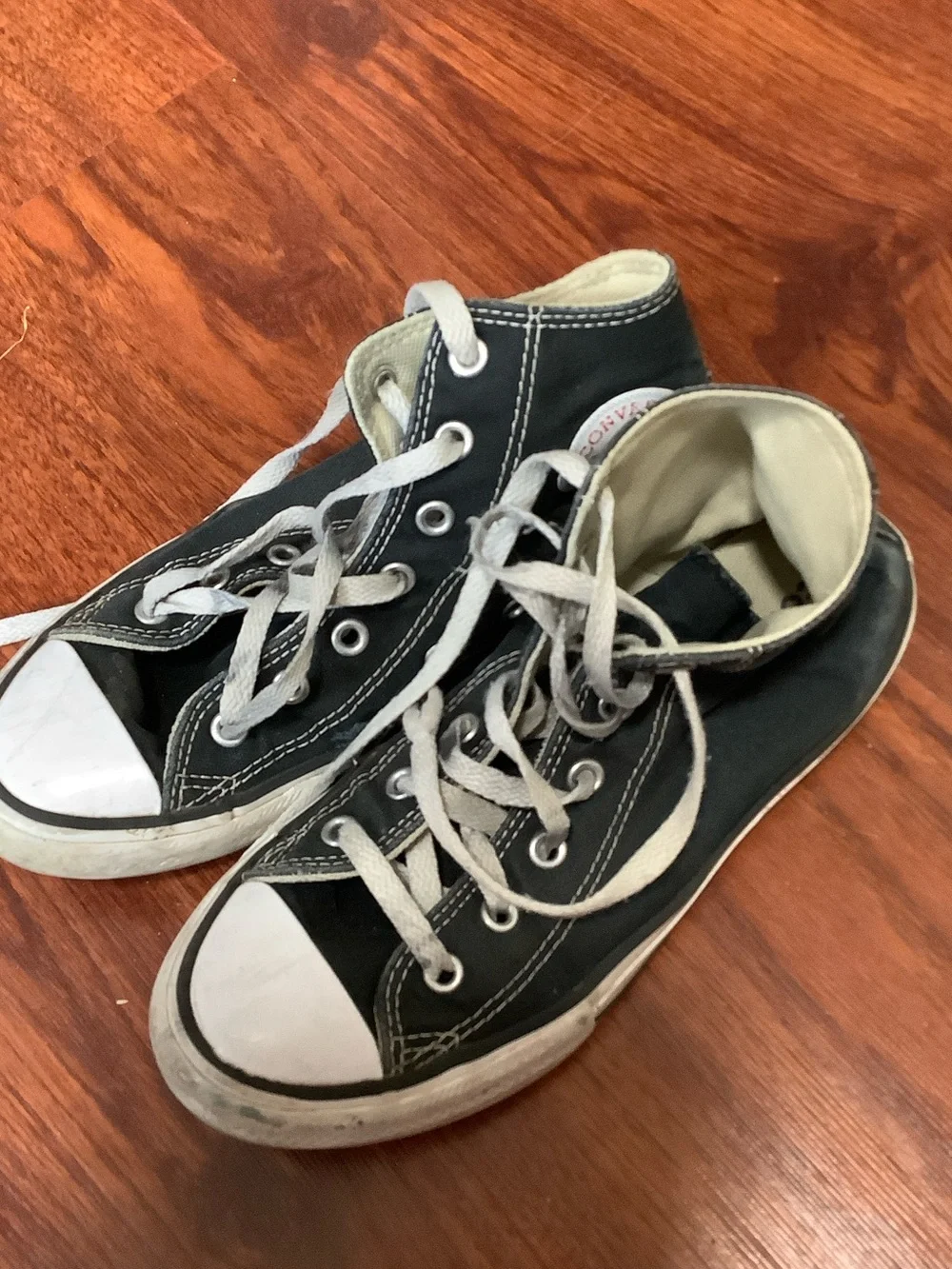 Converse Kids Black High-Top Sneakers with White Toe Cap
